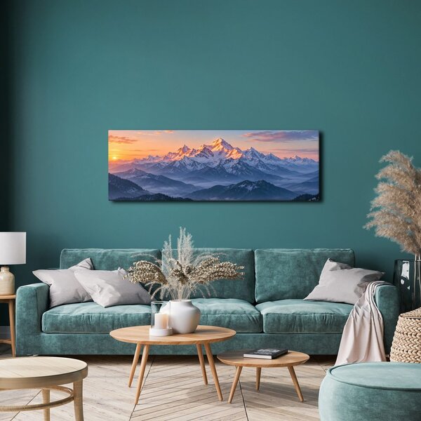 Quadro su tela – Panorama alpino all’alba