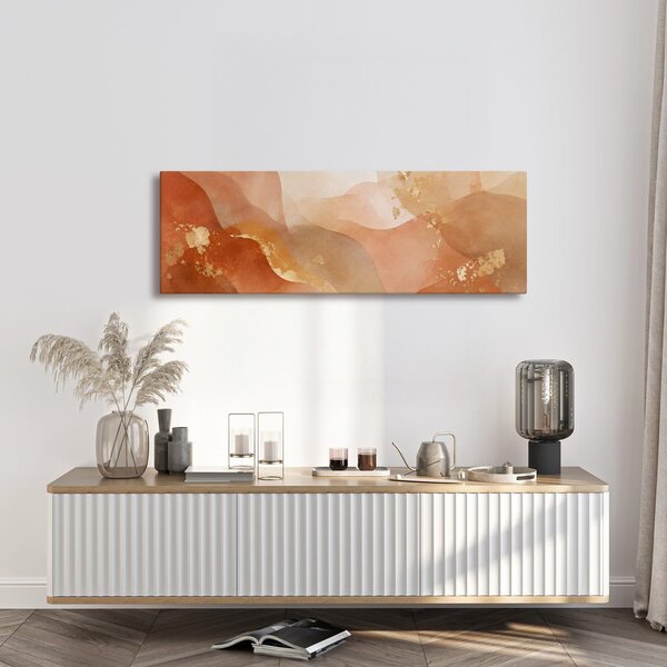 Quadro su tela – Curve stratificate nella palette beige