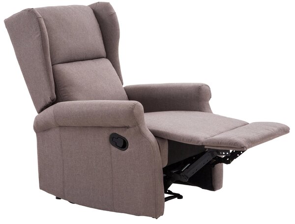 Poltrona Relax Reclinabile Manuale in Tessuto Bergere Arlette a Tortora