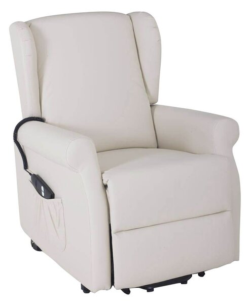 Poltrona Alzapersona Elettrica 1 Motore in Similpelle Margaret Crema