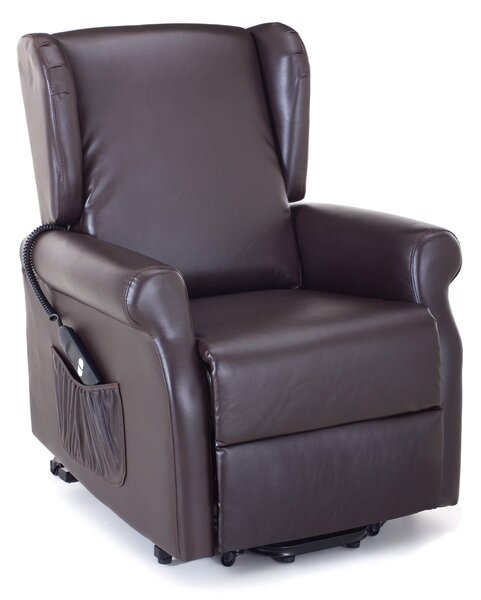 Poltrona Alzapersona Elettrica 1 Motore in Similpelle Margaret Marrone