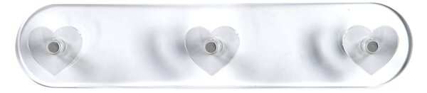 Appendiabiti multiplo tre posti da Parete in Plexiglass ispirata a cuori linea LOVIA 47.5x4x h10 cm in struttura in plexiglass colore trasparente