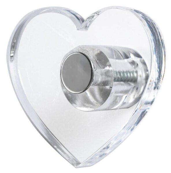 Appendiabito singolo da Parete in Plexiglass ispirata a cuori linea LOVIA 6.5x3x h6 cm in struttura in plexiglass colore trasparente