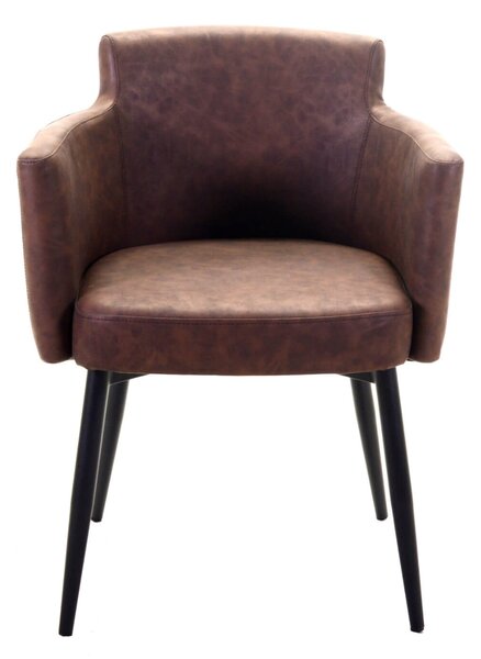Poltrona in Similpelle 56x58H76 cm Marrone