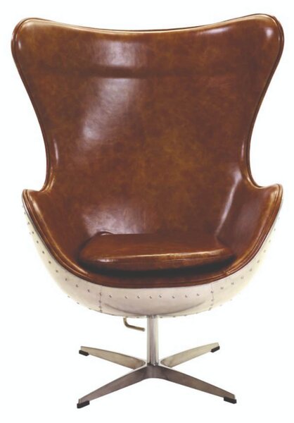 Poltrona in Similpelle 78x76H113 cm Marrone
