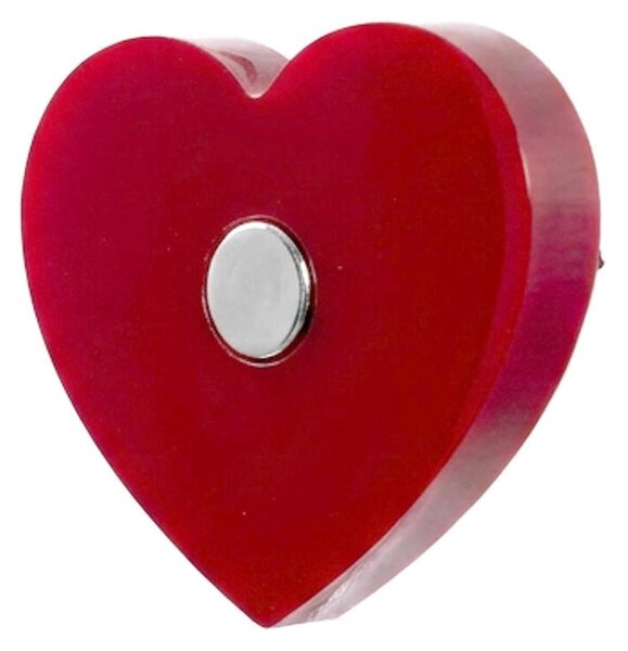 Appendiabito singolo da Parete in Plexiglass ispirata a cuori linea LOVIA 6.5x3x h6 cm in struttura in plexiglass colore trasparente e rosso