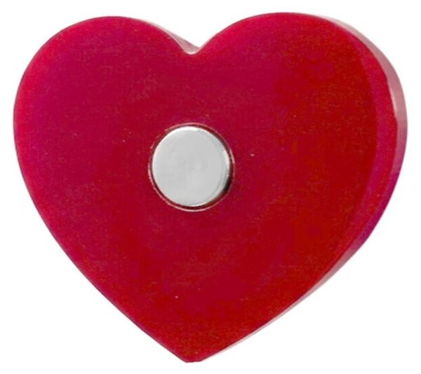 Appendiabito singolo da Parete in Plexiglass ispirata a cuori linea LOVIA 6.5x3x h6 cm in struttura in plexiglass colore trasparente e rosso