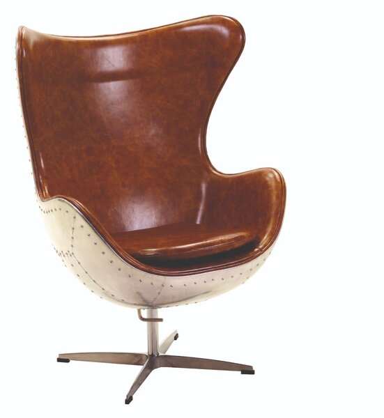 Poltrona in Similpelle 78x76H113 cm Marrone