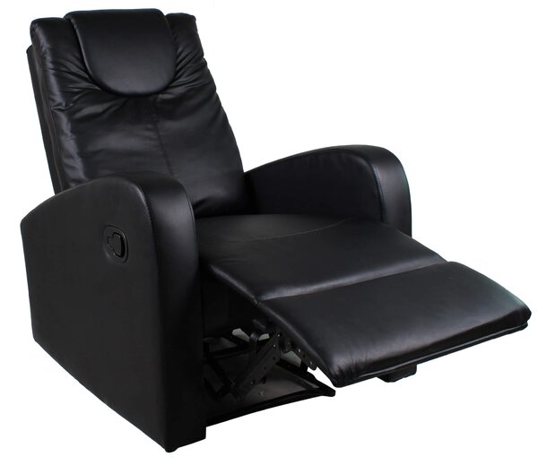 Poltrona Relax Manuale Reclinabile in Similpelle Vandi Nera