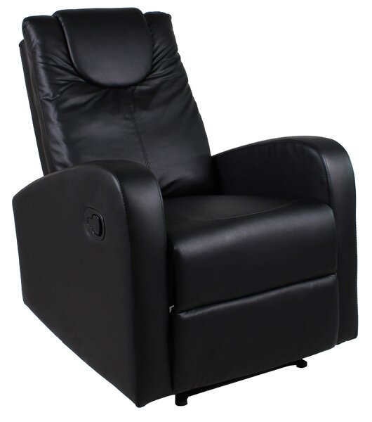Poltrona Relax Manuale Reclinabile in Similpelle Vandi Nera