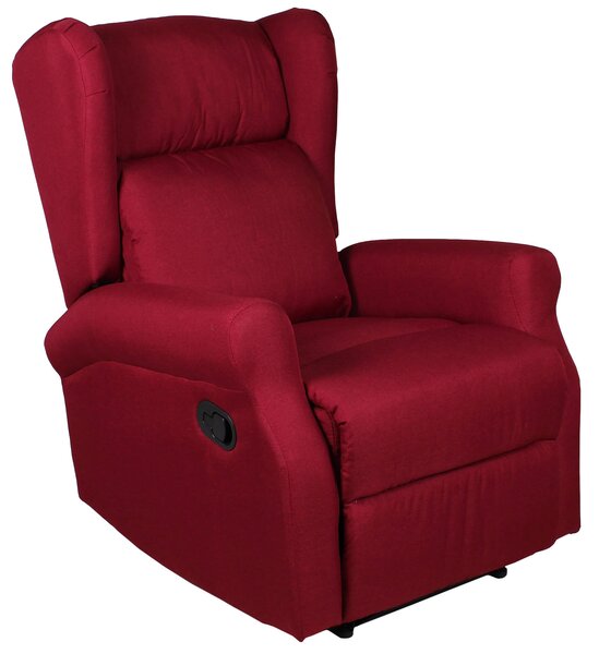 Poltrona Relax Manuale Reclinabile in Tessuto Vandi Bordeaux