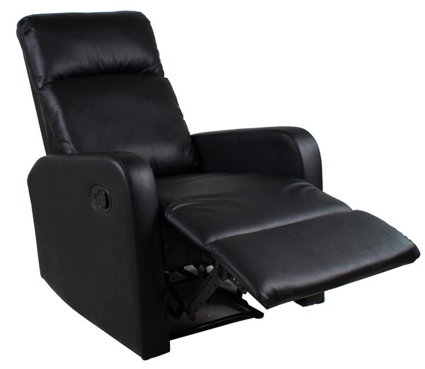 Poltrona Relax Manuale Reclinabile in Similpelle Vandi Nera
