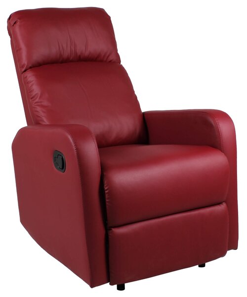 Poltrona Relax Manuale Reclinabile in Similpelle Vandi Bordeaux