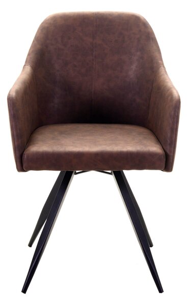 Poltrona in Similpelle 50x56H89 cm Marrone
