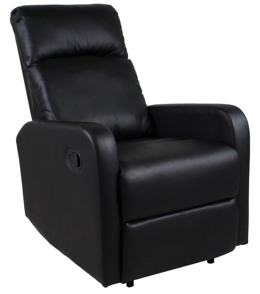 Poltrona Relax Manuale Reclinabile in Similpelle Vandi Nera