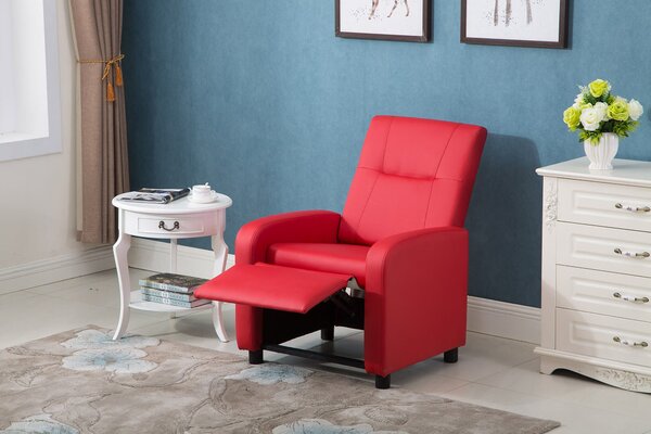 Poltrona Relax Manuale Reclinabile in Similpelle Vandi Panna
