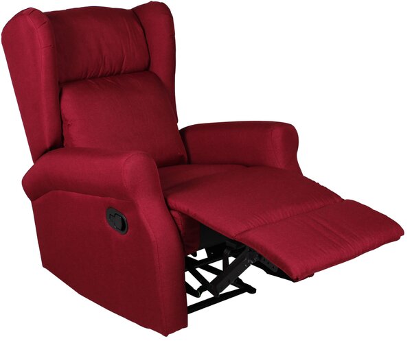Poltrona Relax Manuale Reclinabile in Tessuto Vandi Bordeaux