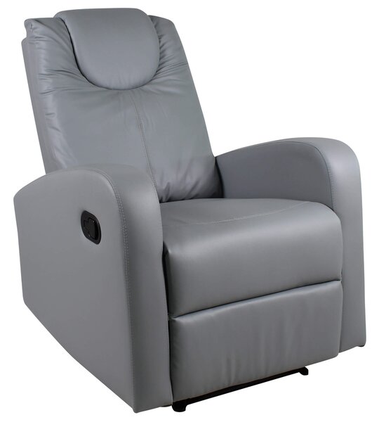 Poltrona Relax Manuale Reclinabile in Similpelle Vandi Grigia