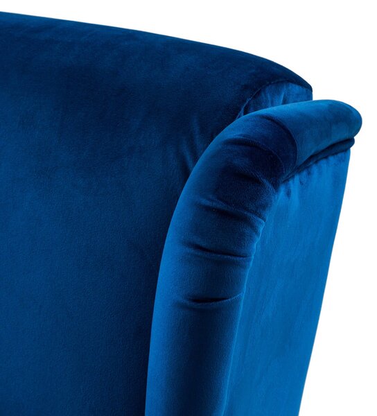 Poltrona Imbottita 84x102x103 cm in Tessuto Velluto Julia Plus Blu Cobalto