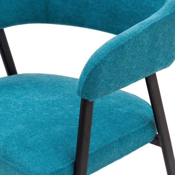 Poltrona Imbottita 55x58x77 cm in Tessuto Itaca Verde Petrolio