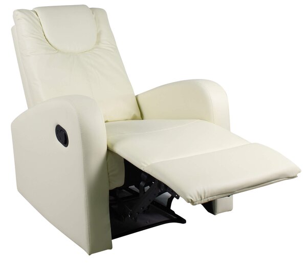 Poltrona Relax Manuale Reclinabile in Similpelle Vandi Panna