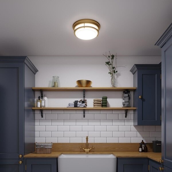 Hinkley HK-HADLEY-F-BR-Bagno. lampada da soffitto HADLEY 3xE27/40W/230V IP44 finitura oro