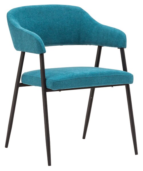 Poltrona Imbottita 55x58x77 cm in Tessuto Itaca Verde Petrolio