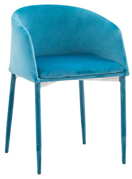 Poltroncina Imbottita 79x52x52 cm in Velluto Prima Acqua Marina