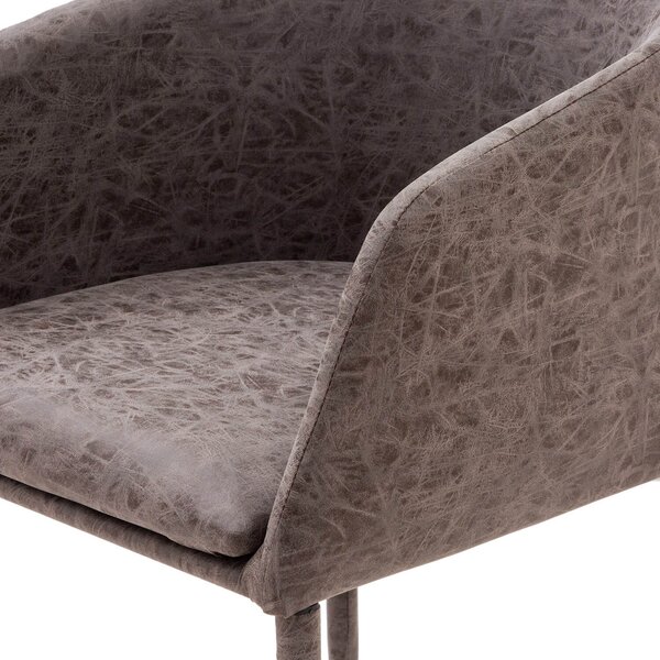 Poltroncina Imbottita 79x52x52 cm in Similpelle Prima Grigio Meccanico
