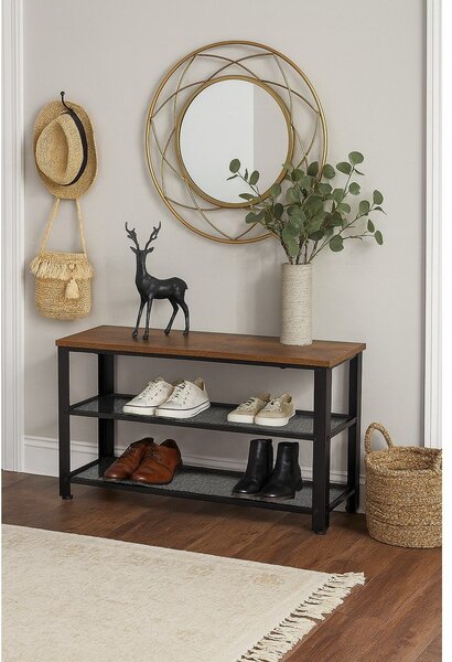 Scarpiera nera in acciaio 80x45x30 cm Arne – Bonami Essentials