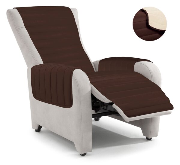 Copripoltrona Trapuntato Doubleface Marrone/Panna
