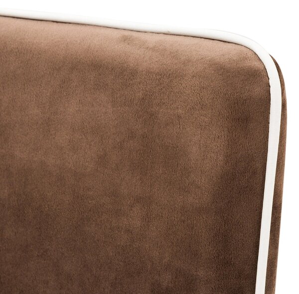 Poltrona Imbottita 56,5x53x87 cm in Tessuto Vellutato Plana Plus Cappuccino