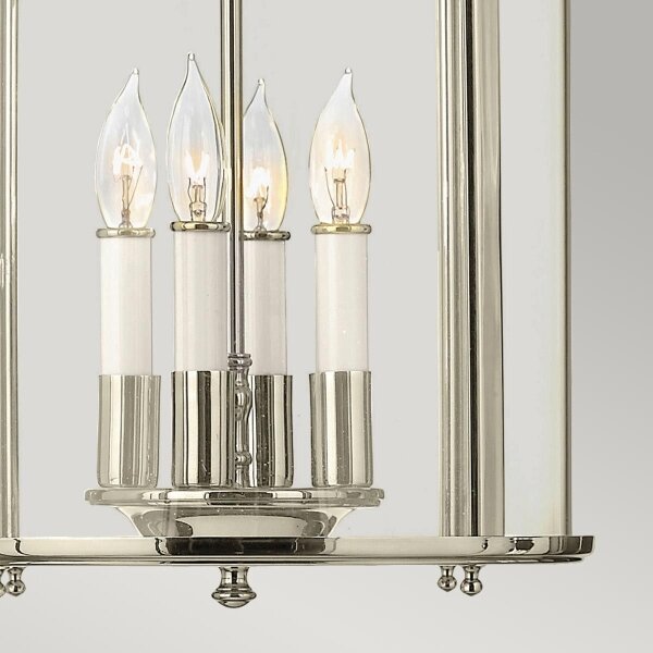 Hinkley HK-GENTRY-P-M-PN - Lampadario a sospensione con catena GENTRY 4xE14/60W/230V, finitura cromo lucido