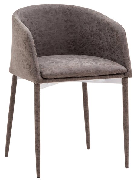 Poltroncina Imbottita 79x52x52 cm in Similpelle Prima Grigio Meccanico