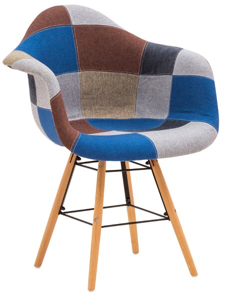Poltroncina Imbottita 80x64x59 cm in Tessuto Patchwork Roma 3 Plus
