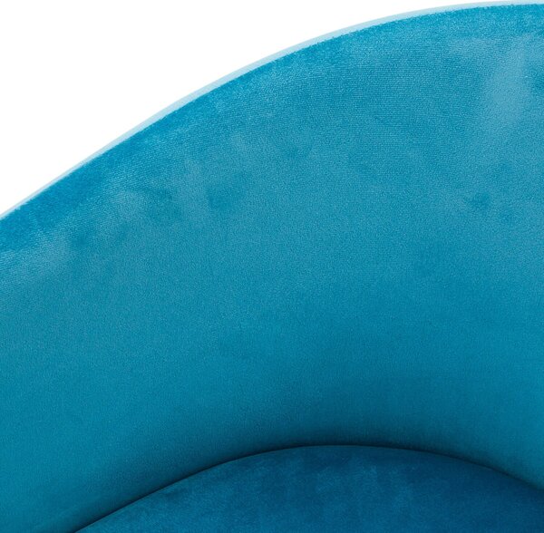 Poltroncina Imbottita 79x52x52 cm in Velluto Prima Acqua Marina