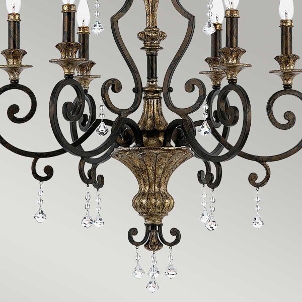 Quoizel QZ-MARQUETTE6-A - Lampadario a catena MARQUETTE 6xE14/60W/230V finitura bronzo