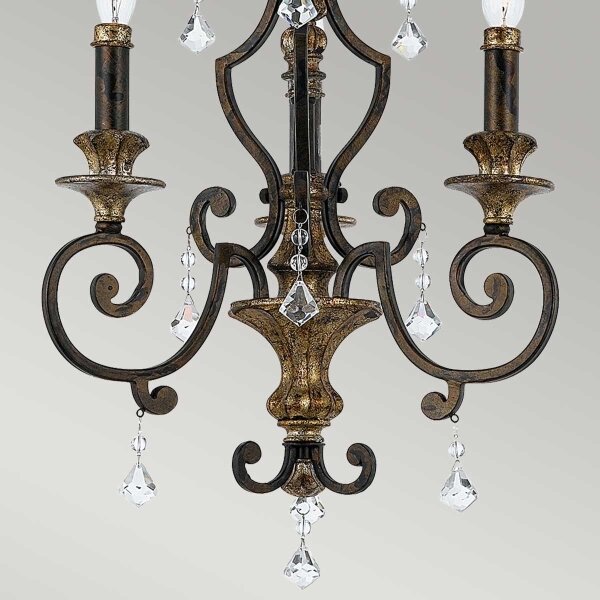 Quoizel QZ-MARQUETTE3 - Lampadario a catena MARQUETTE 3xE14/60W/230V bronzo