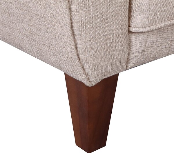 Poltrona Classica con Braccioli Imbottita in Tessuto di Lino Crema 84x65x82.4 cm