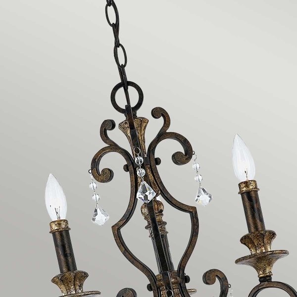 Quoizel QZ-MARQUETTE3 - Lampadario a catena MARQUETTE 3xE14/60W/230V bronzo