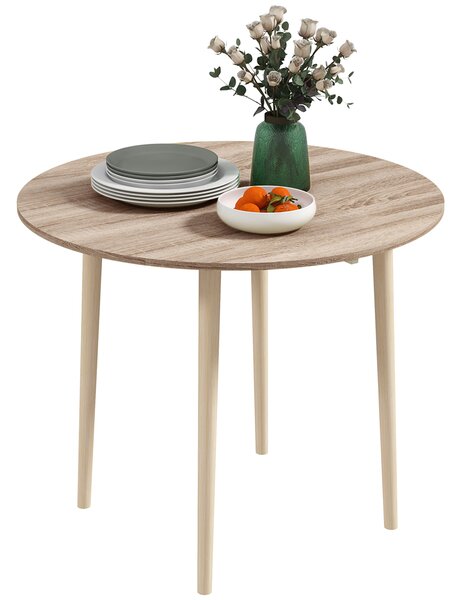 HOMCOM Tavolo Pieghevole Moderno a Ribalta per Cucina e Soggiorno, in Truciolato, Ø89x73.5 cm|Aosom