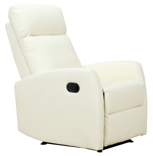Poltrona Relax Reclinabile Ergonomica in Similpelle 65x92x100 cm Crema