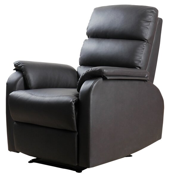 Poltrona Relax Reclinabile Manuale in Similpelle Marrone 75x92x99 cm