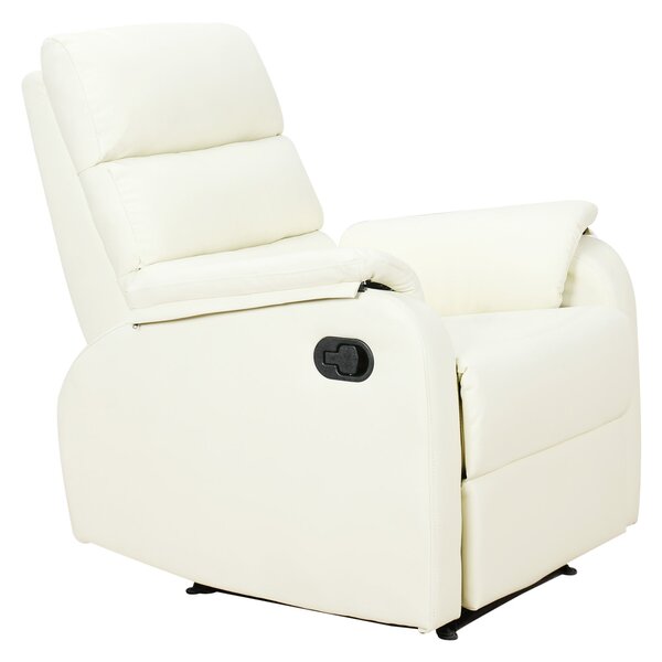 Poltrona Relax Reclinabile Manuale in Similpelle Crema