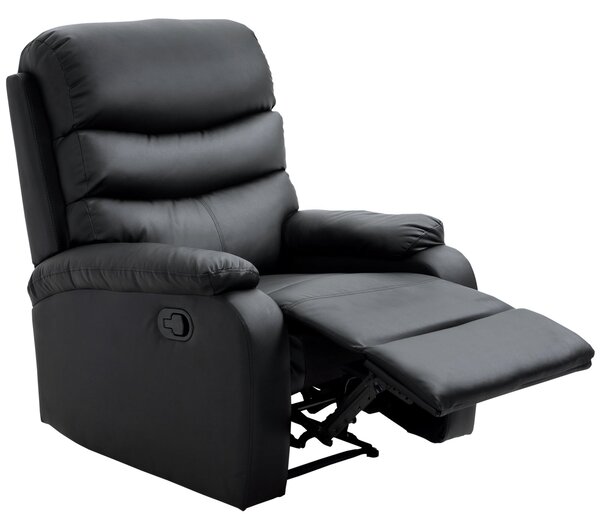 Poltrona Relax Reclinabile in Similpelle Nera