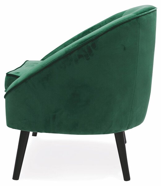Poltrona Imbottita in Velluto con Gambe in Legno Soriani Verde