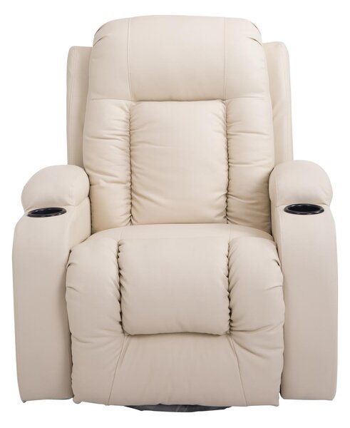 Poltrona Relax Reclinabile Massaggiante e Riscaldante in Similpelle Beige