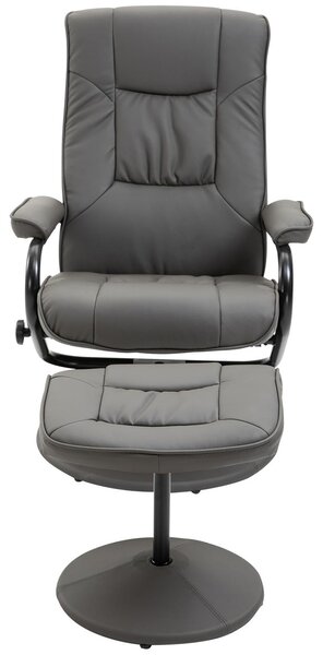 Poltrona Relax Reclinabile con Poggiapiedi in Similpelle Nero