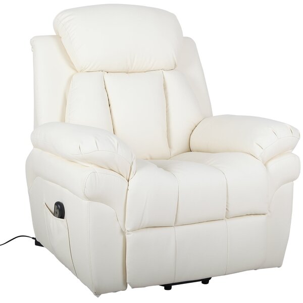 Poltrona Alzapersona Elettrica 1 Motore in Similpelle Beige