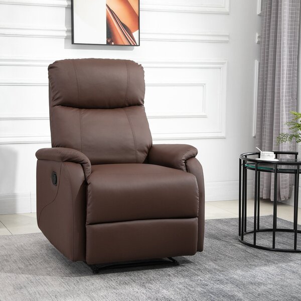 Poltrona Relax Reclinabile Manuale in Similpelle Marrone